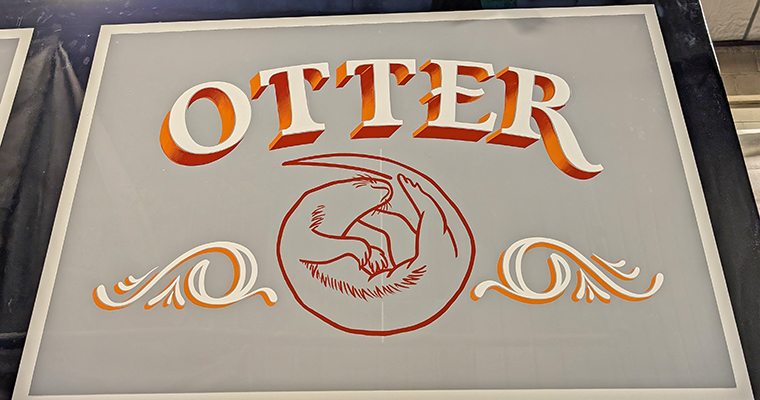 Otter's new sign writing